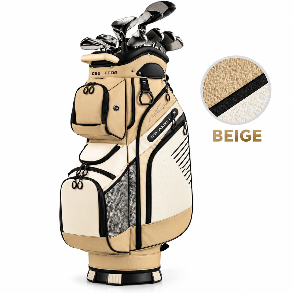 🔥T-Lock Golf Cart Bag with 14 Way Organizer Divider Top